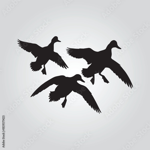 mallard flying Duck Hunting vector design silhouette modern logo Decal 