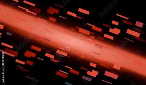 Fast moving light background, neon lights, 3D illustration