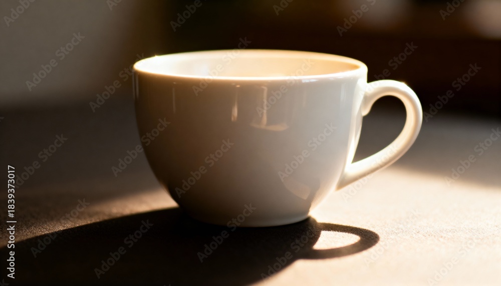 Fototapeta premium Steaming Hot Coffee in White Cup