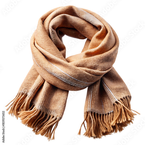 Handwoven textured scarf with fringe detail