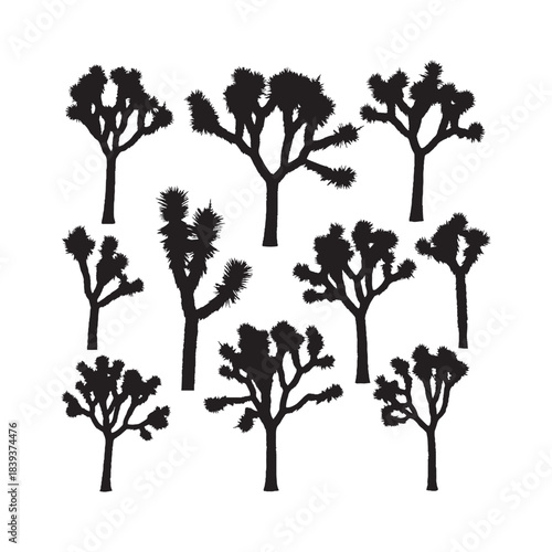 Joshua Tree Silhouettes Collection,Joshua Trees Silhouettes,Vector Joshua Tree Silhouettes,Desert Joshua Tree Silhouettes,joshua tree vector