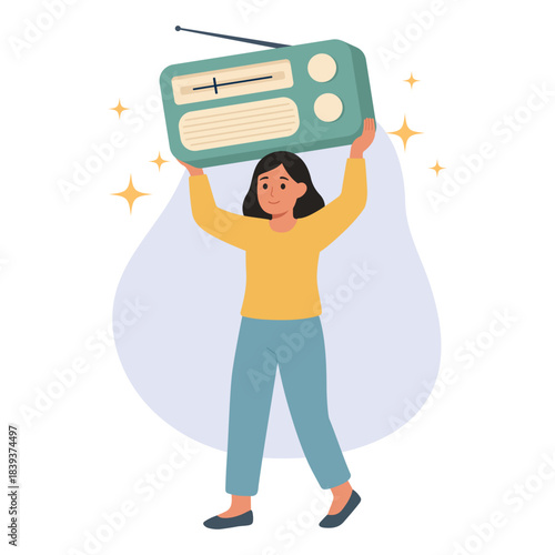 World Radio Day Broadcasting and Communication Illustration