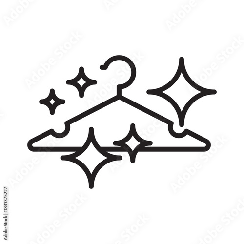 Laundry line icon.  hangers line icon. 