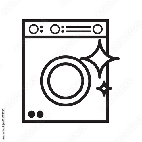 Laundry line icon. 1 machine 1 consumer. washing machine line icon. 