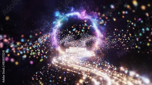 Abstract Nebula Formation Ringing in Dark Cosmic Space