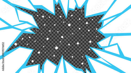 Shattered frozen ice surface frame with sharp jagged cracks