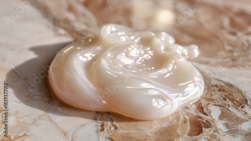 Wallpaper Mural Iridescent Creamy Substance on Elegant Marble Surface Torontodigital.ca