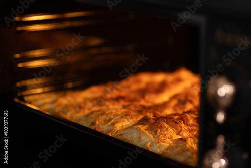 Oven baked tray pastry. Traditional Turkish pastry