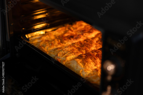 Oven baked tray pastry. Traditional Turkish pastry