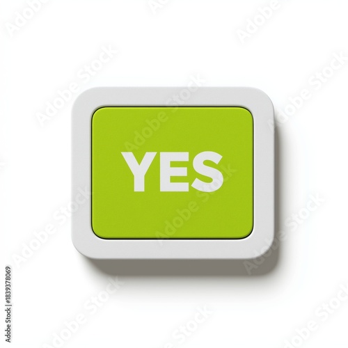 Green YES Button with Minimal Modern Design
