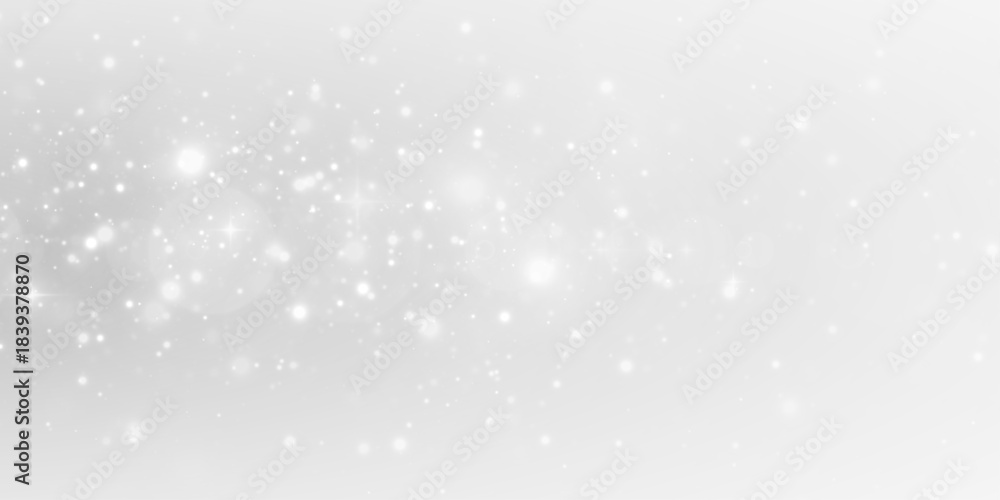 Fototapeta premium Sparkle particle Christmas light effect with star glow and silver shine. Glittering luxury background with bright festive accents.