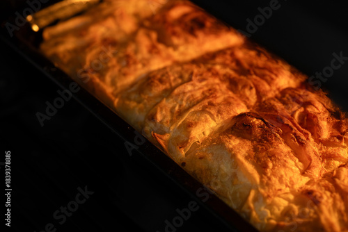 Oven baked tray pastry. Traditional Turkish pastry