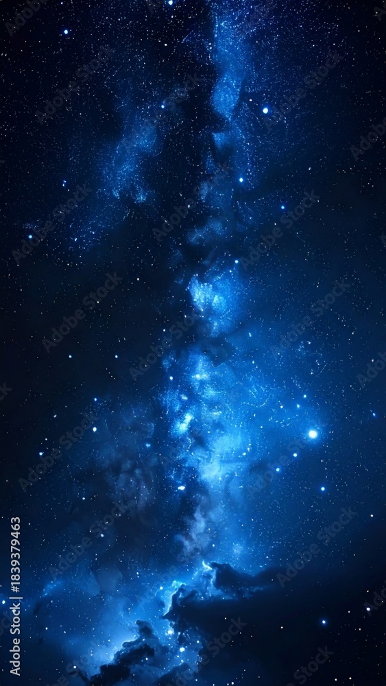Fototapeta premium Vast Deep Blue Starry Night Sky With The Milky Way Galaxy Visible