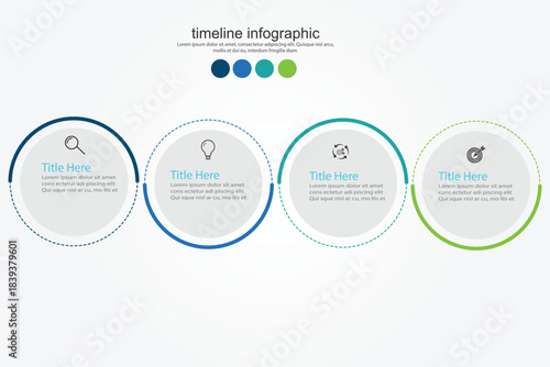 Art & IllustratiVector infographic label design with circle infographic template design and 4 options or steps.