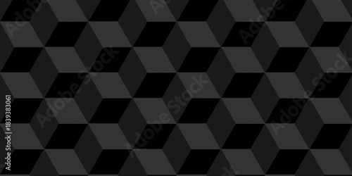 Vector structure box minimal black abstract cube square wall texture. geometric tile hexagon mosaic wall grid wallpaper. minimal geometric block cube isometric mosaic texture background.
