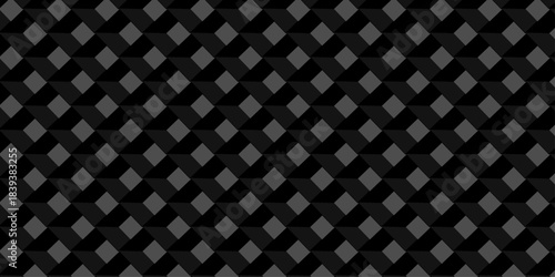 Vector structure box minimal black abstract cube square wall texture. geometric tile hexagon mosaic wall grid wallpaper. minimal geometric block cube isometric mosaic texture background.	