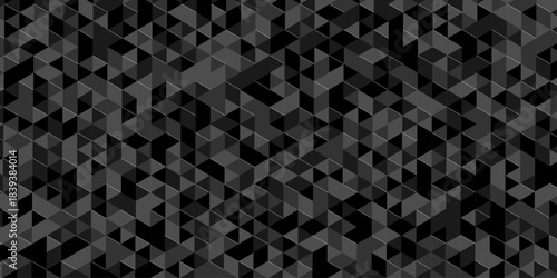 Abstract low polygon cubic black gray design. vector poly triangle texture geometric pattern triangular. geometric wall tile and metal cube background triangle wallpaper design.	
