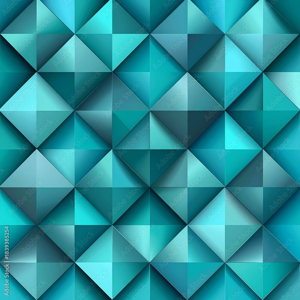 Obraz premium Abstract geometric pattern with teal and blue diamond shapes and metallic texture