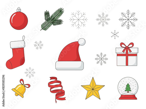 set of christmas icons
