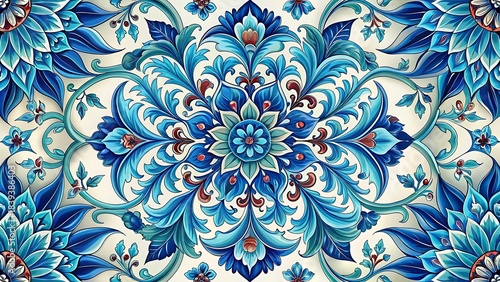 Abstract blue floral vector illustration pattern for vintage wallpaper and fabric design backgrounds