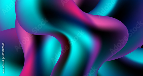 Abstract blue and purple neon liquid wavy gradient futuristic background