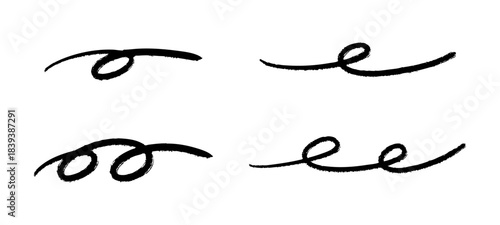 手書き線セット ライン 黒