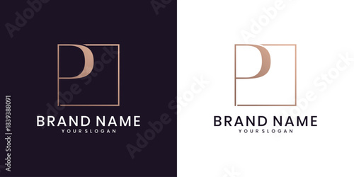 Luxury P monogram logo design