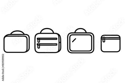 Stylish Travel Accessories. Beauty Carry Sets linear set: toiletry cube, dual-pocket satchel, clear panel bag.