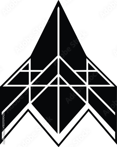 Brutalist modular composition with bold scale contrast