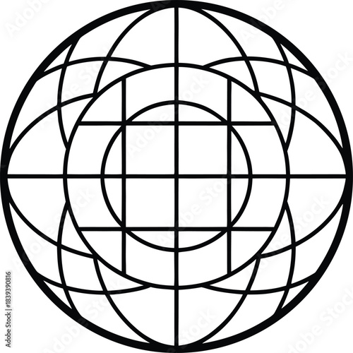 Circular and rectangular harmony in swiss grid