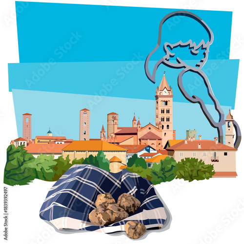 skyline della città di Alba