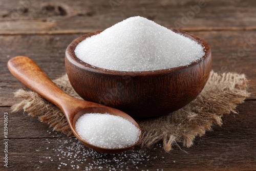 Fototapeta Naklejka Na Ścianę i Meble -  Erythritol: The Natural and Healthy Sugar Substitute for Gastronomy and Diet-Friendly Meals