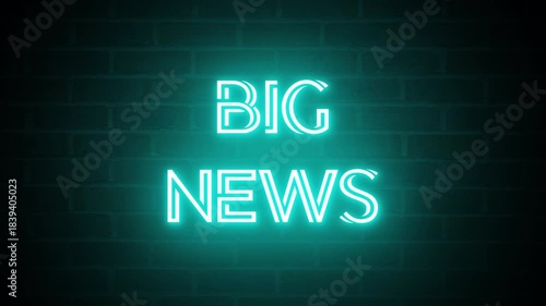 neon video animation big news. High-quality 4K Video