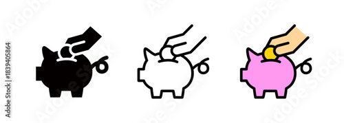 Piggy bank icon.Icons related to finance, banking, and savings
