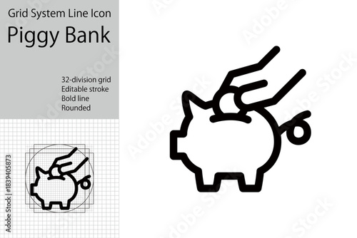 Piggy bank icon.Icons related to finance, banking, and savings