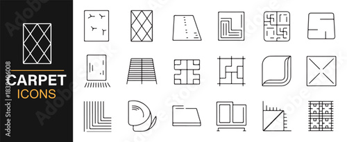 Professional vector pack showing carpets, flooring materials, and decorative household textiles