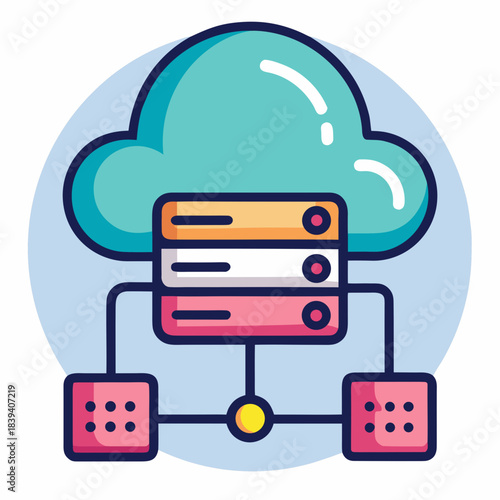 Cloud Web Hosting Icon vector 