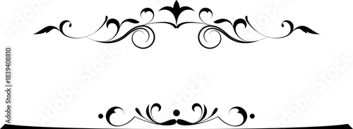 black and white set of delimiters for text, dividers