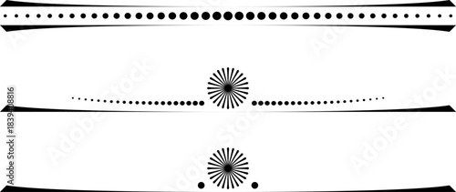 black and white set of delimiters for text, dividers