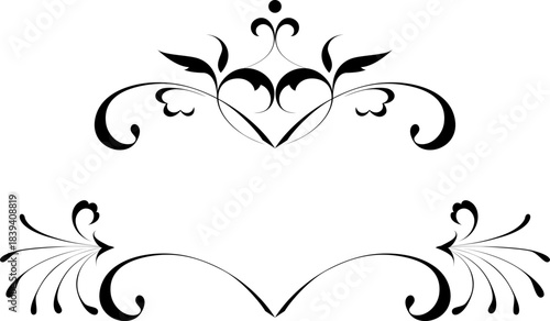 black and white set of delimiters for text, dividers