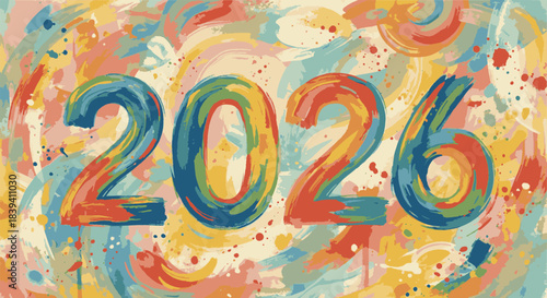 Wallpaper Mural Artistic 2026 Calendar Design with Vibrant Colors and Abstract Brush Strokes Torontodigital.ca