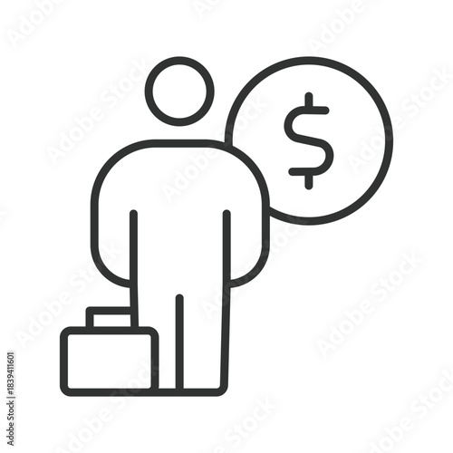 Business relations icon in line design. business, finance, cooperation, partnership, agreement, deal, connection on white background vector. business relations editable stroke icon