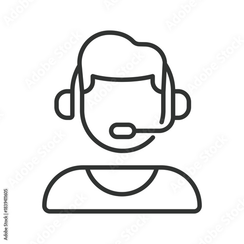 Service icon in line design. support, help, assistance, headset, operator, call, contact on white background vector. service editable stroke icon