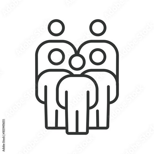 People icon in line design. people, group, community, teamwork, communication, crowd, unity on white background vector. people editable stroke icon