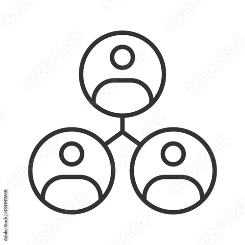 People connection icon in line design. connection, relation, teamwork, group, network, interaction, collaboration on white background vector. people connection editable stroke icon