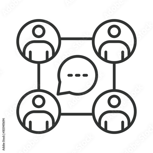 Socializing icon in line design. socializing, communication, group, talk, interaction, community, connection on white background vector. socializing editable stroke icon
