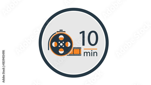 Movie Reel with Countdown: An illustrative image of a movie reel showcases a visual of cinematic art and technology