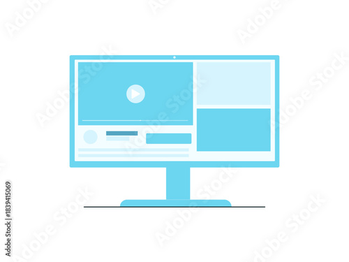 Desktop Monitor Displaying Web Content and Video Player