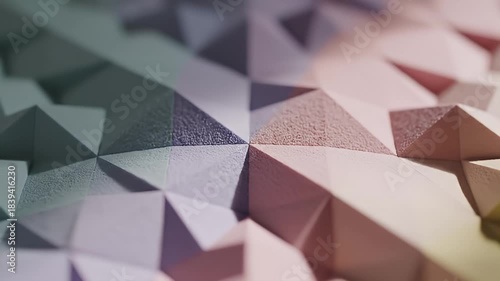 Geometric Low Poly Surface with Pastel Color Gradient Lighting