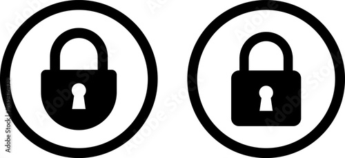 Two black padlock icons inside oval frames